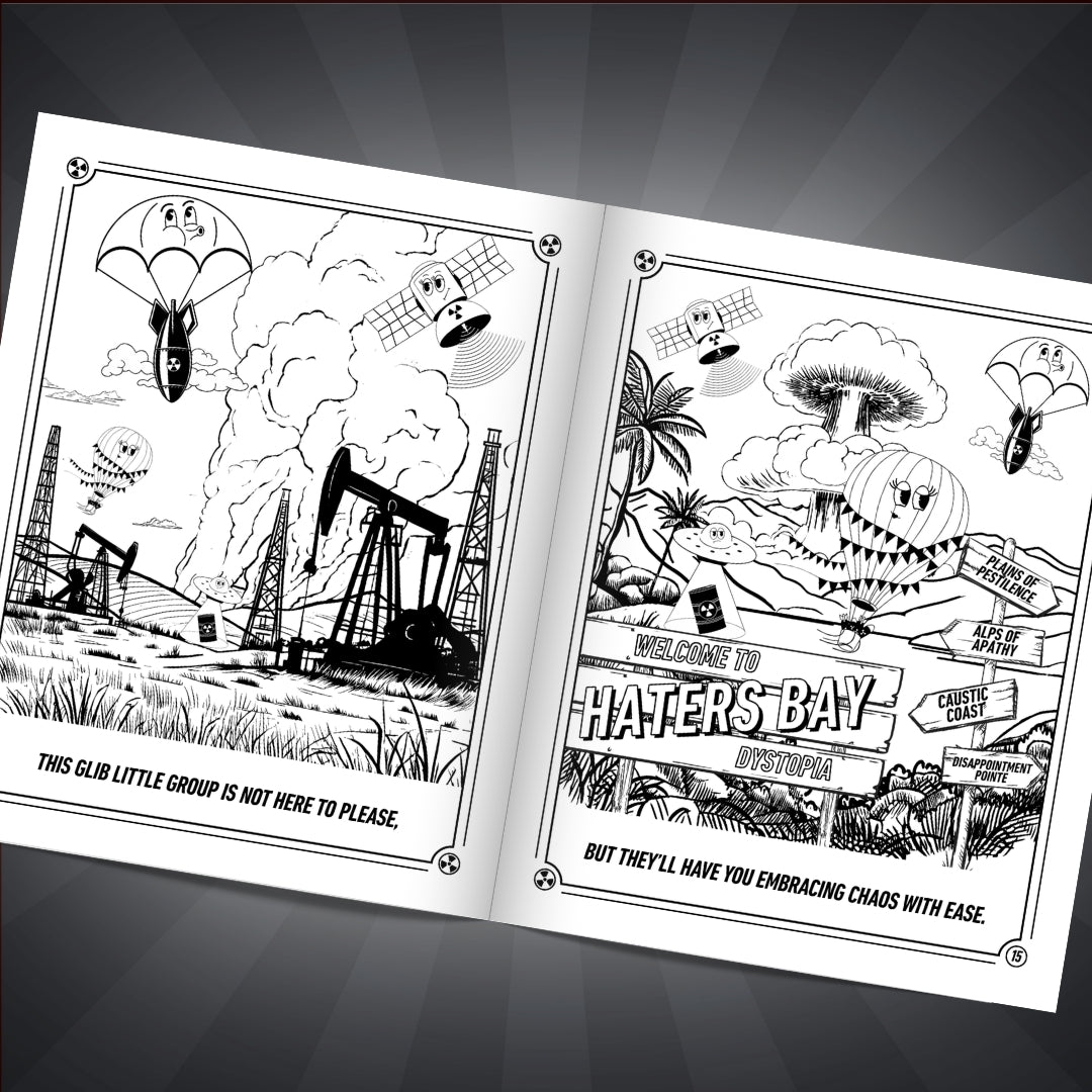 Futility Friends Coloring Book Inside Pages 14 and 15 - Nuanced Nihilist