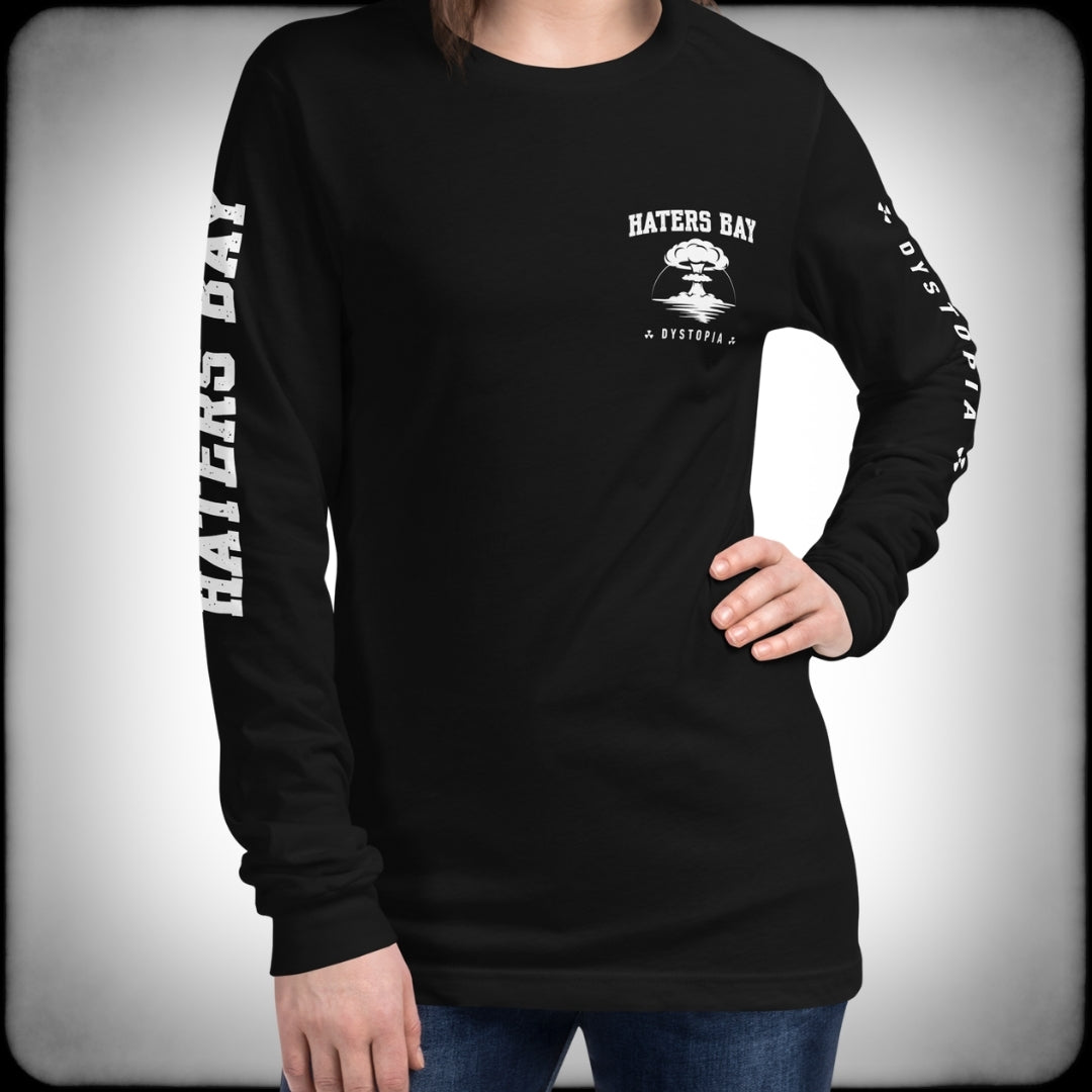 Haters Bay Collegiate Long-Sleeve Shirt Front Female - Nuanced Nihilist