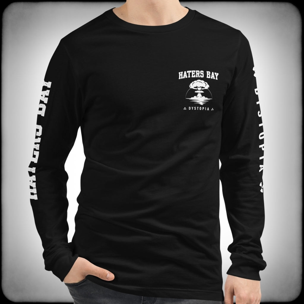 Haters Bay Collegiate Long-Sleeve Shirt Front Male - Nuanced Nihilist