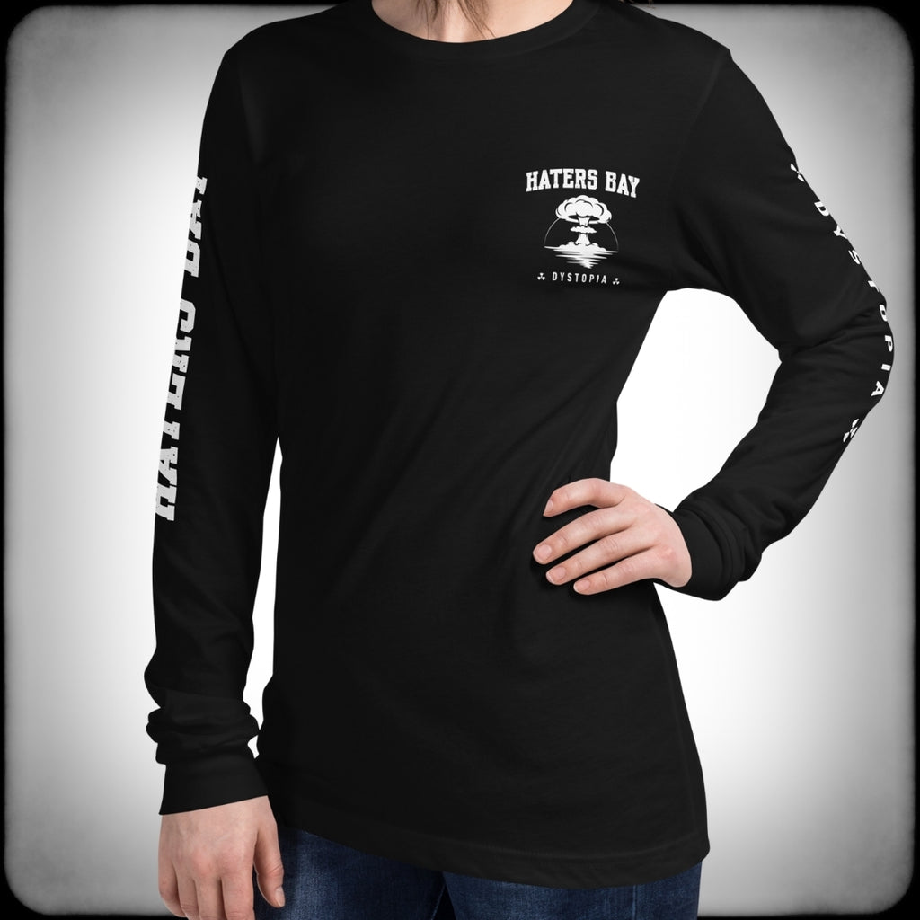 Haters Bay Collegiate Long-Sleeve Shirt Left Front Female - Nuanced Nihilist