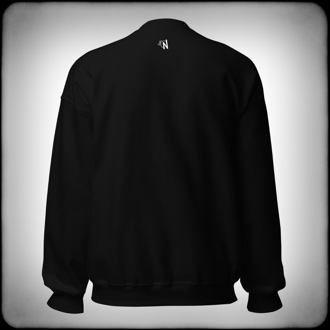 Haters Bay Collegiate Sweater Back - Nuanced Nihilist