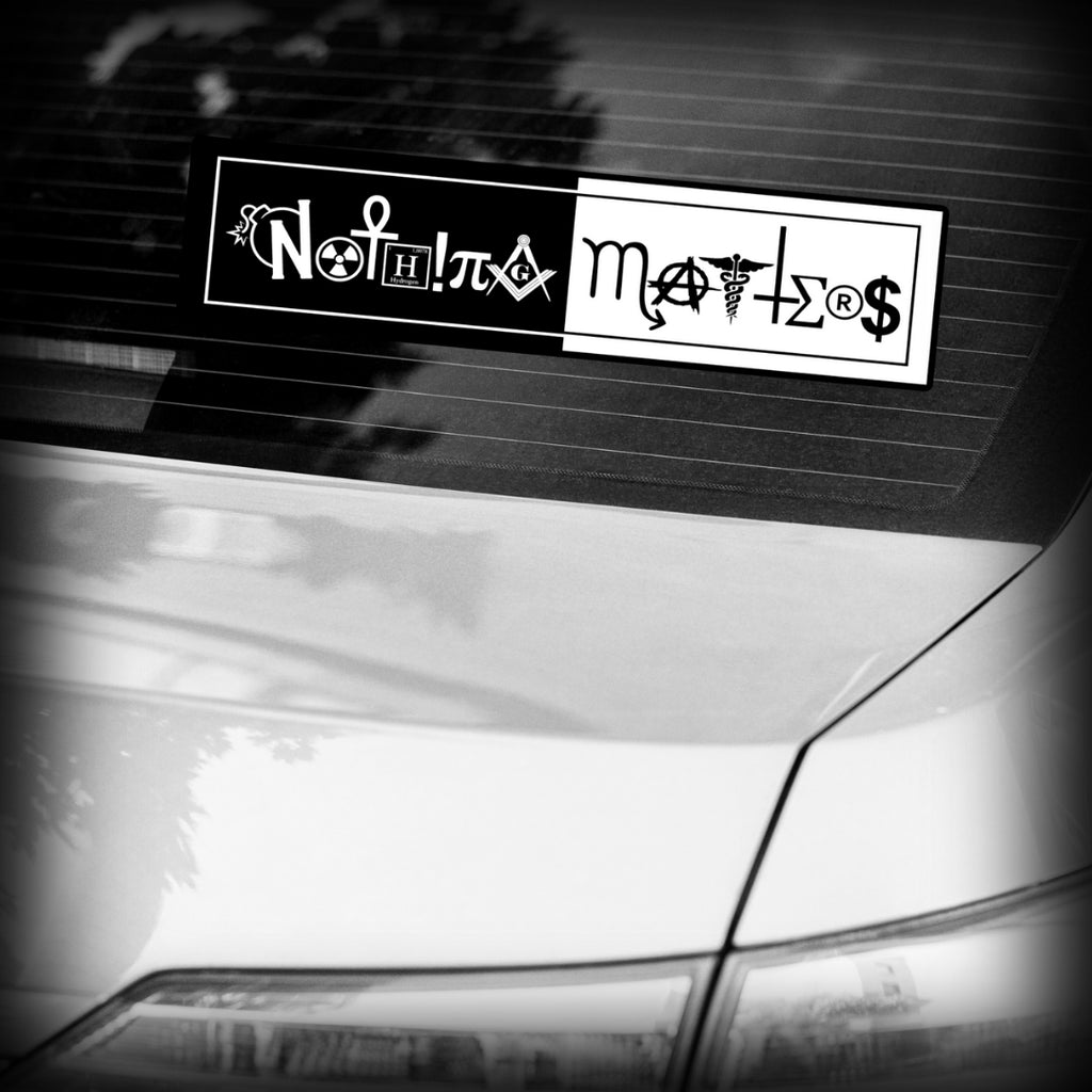 Nothing Matters symbols Sticker Car Window - Nuanced Nihilist