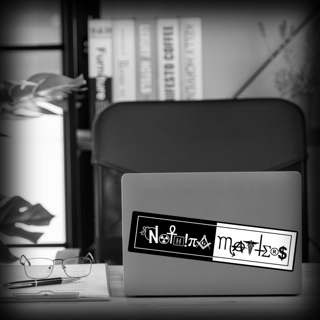 Nothing Matters symbols Sticker Dark Laptop - Nuanced Nihilist